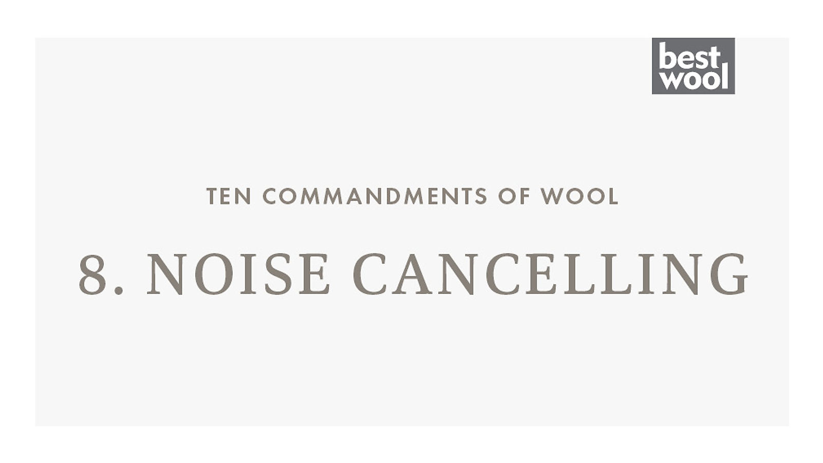 8. Noise Cancelling - Best Wool